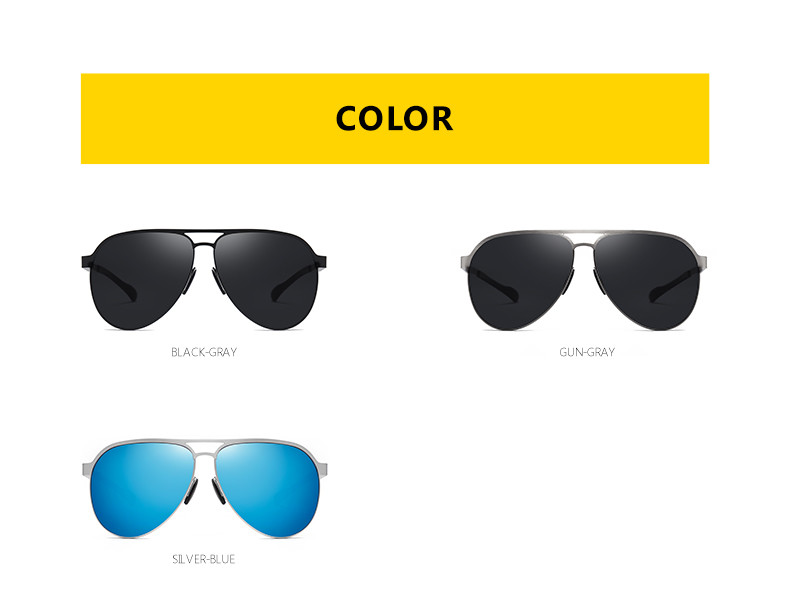 UV400 Pilot Sunglasses Polarized Metal Luxury Shades Gentleman
