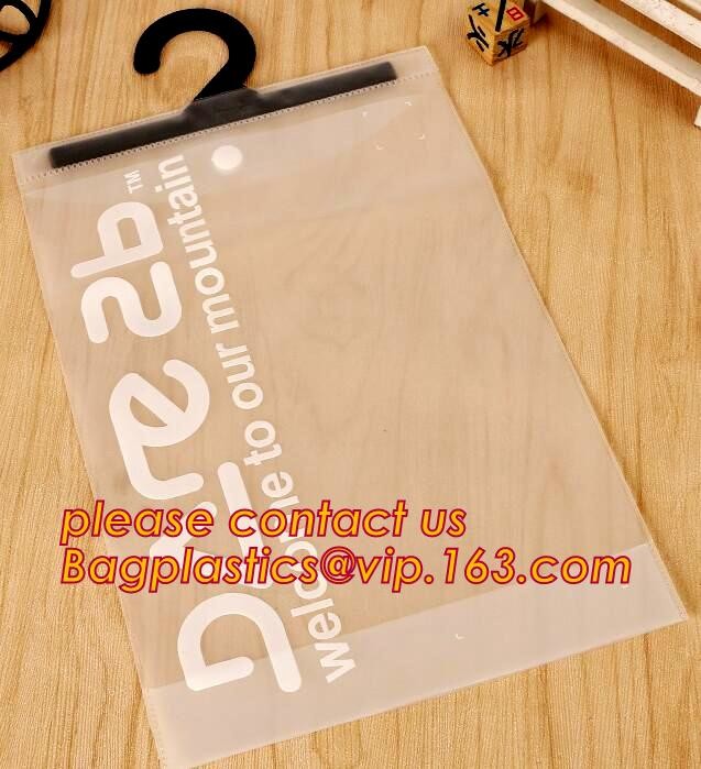 hanger bag with zip lock on the top,Frosted Zip lockk bag EVA PVC hanger bag for clothes, EVA frost drawstring bag, Froste