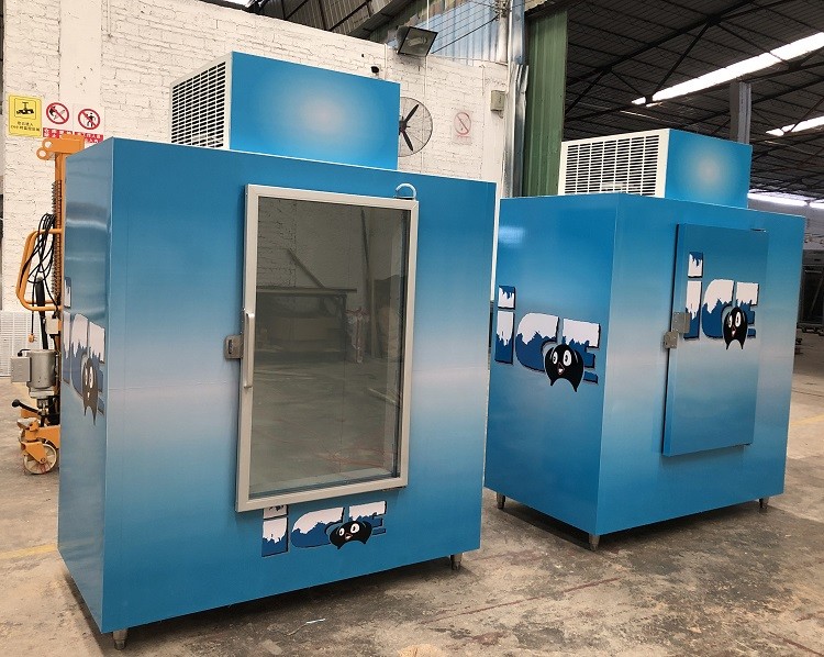 63 Cu. Ft. Commercial Outdoor Ice Freezer , Cold Wall Ice Bag Storage Freezer