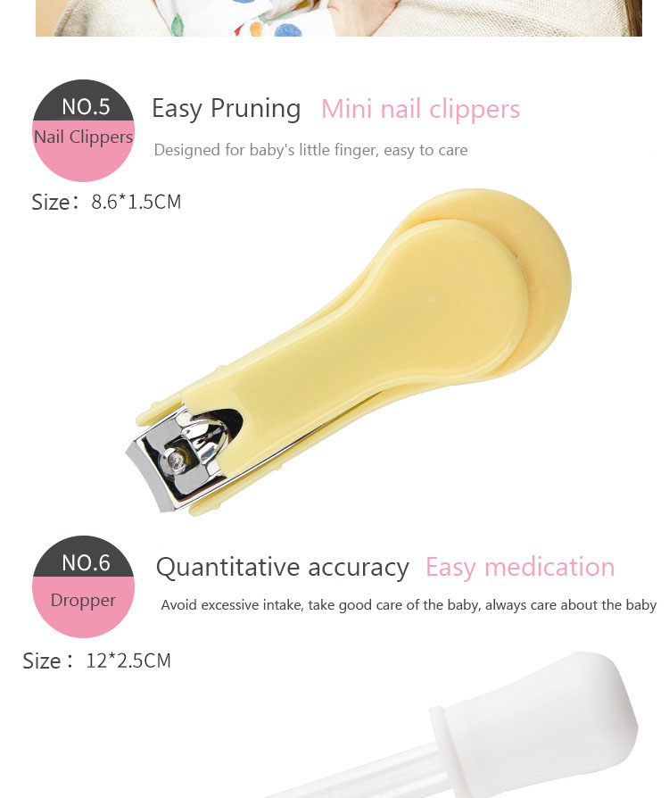 Wholesale Portable EVA Baby Care Kit For Newbron Nail Trimmer Hair Brush Thermometer Kit Baby Care Set