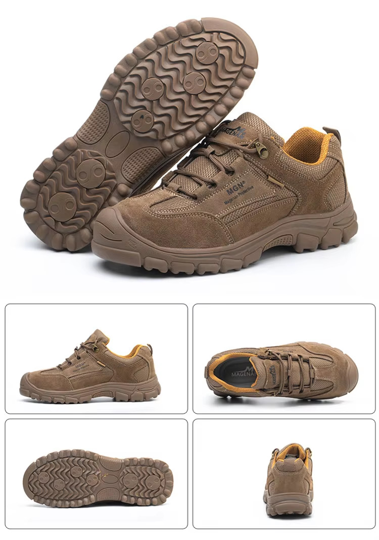 Kevlar Plate Welding Safety Shoes Brown Safety Work Boots Steel Toe