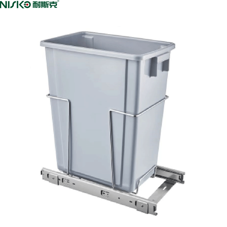 Kitchen Single-Layer Waste Bin Pull Out Soft Closing Under Mount Trash Bin