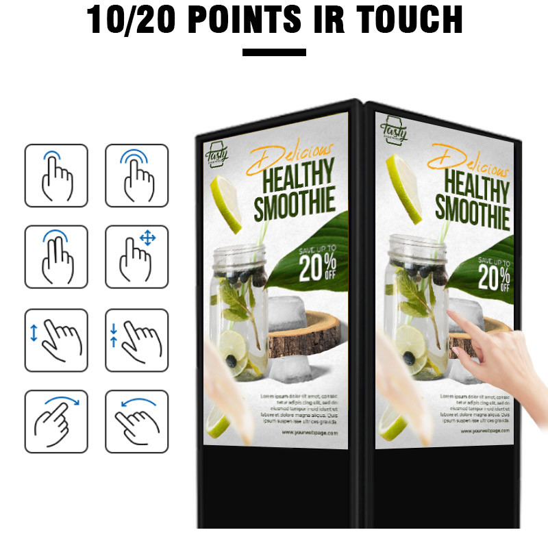 Digital Signage Smart Kiosk Vertical Totem Floor Standing Touch Screen LCD Advertising Display with Fast 6ms Response Time