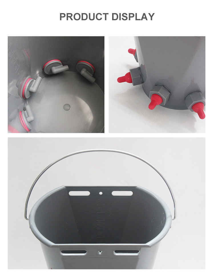 1.5 Gallons Calf Feeding Bucket With Sturdy Handles And Non Tip Base