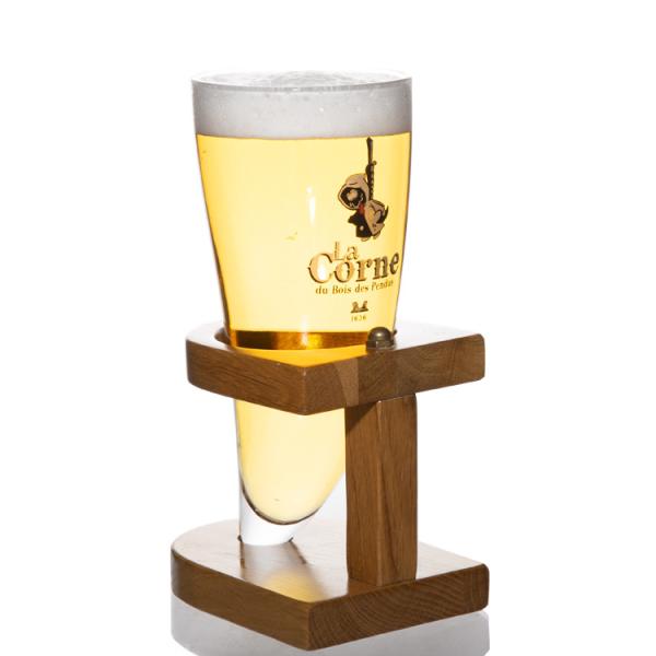 Horn Shaped Promotional Drinking Glasses , 20 Oz Highball Glasses With Wood