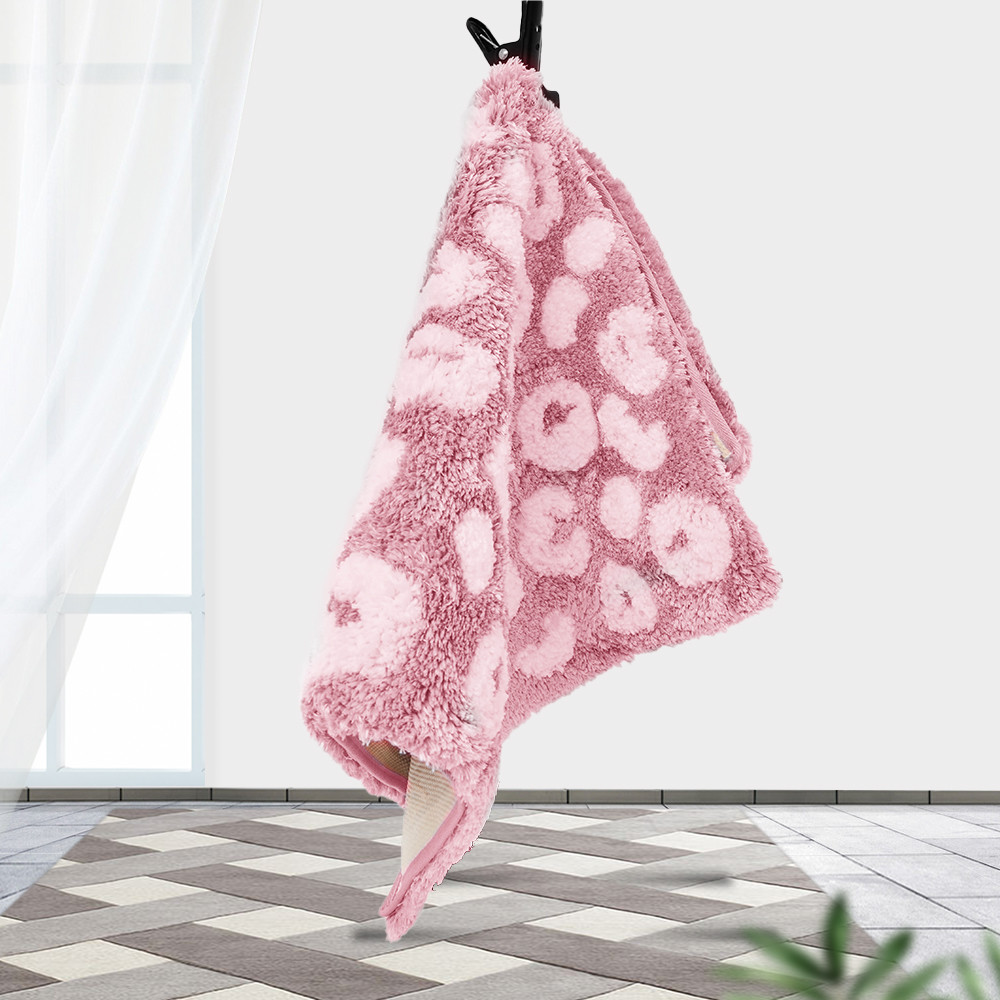 Modern Microfiber Tufted Anti Slip Embroidered Shaggy Bath Mat