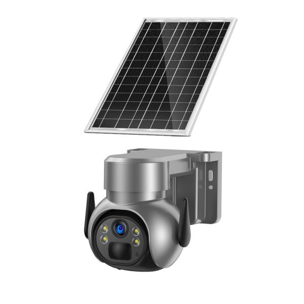 4MP Battery Powered Solar Panel Outdoor CCTV Camera Horizontal 360 ° Vertical