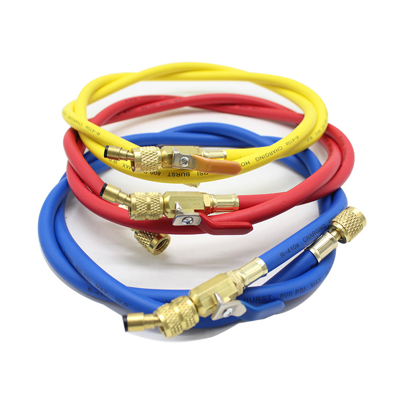 Flexible AC Gas Yellow HVAC Refrigerant Charging Hose R12 R22 R134a R410a