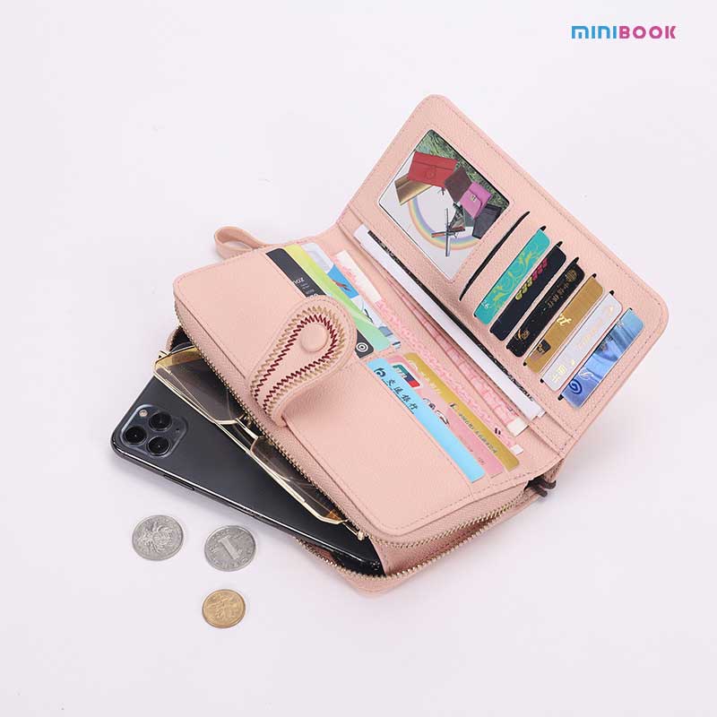 Women's Clutch Wallets with Multiple Colors Long Zipper Money Pocket and Card Holder