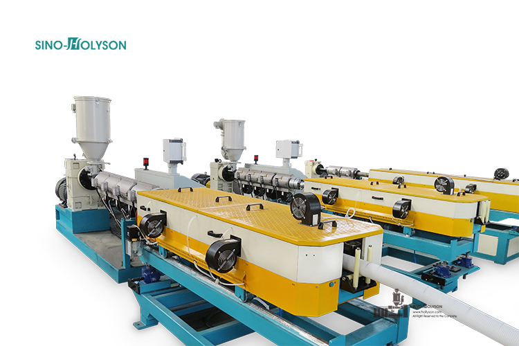 HSJ-65 PA Nylon 6/66 Flexible Corrugated Pipe Manufacturing Machine With 75 Rpm Screw Speed