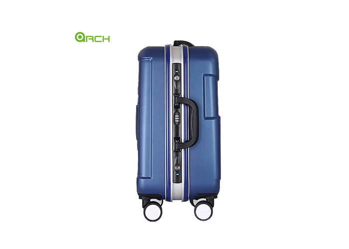 Embossed ABS PC Travel Luggage Bag With Aluminium Frame