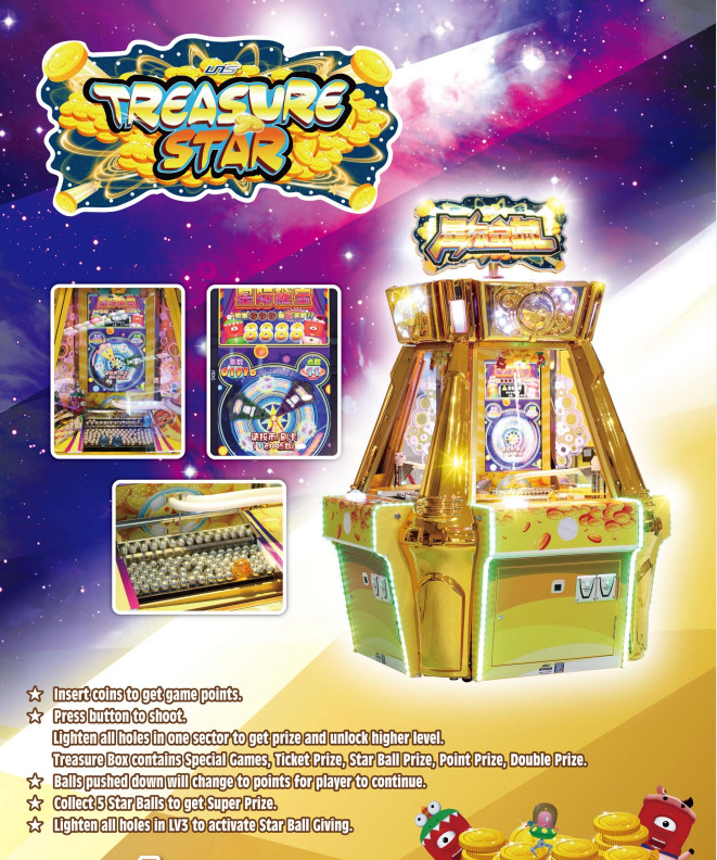 Coin Pusher Treasure Star Redemption Arcade Machines