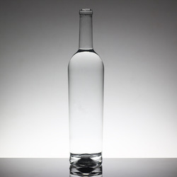 Glass Collar Olive Oil Packaging Bottles with Polygonal Design and Cork Cap Closure