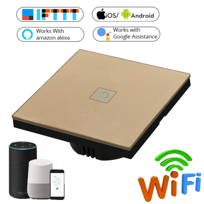  1/2/3 Gang Wireless Remote Touch Switch, Glass Panel 2 Gang 2 Way, Smart Home Sensor Light Switch 220v for Led Light Manufactures