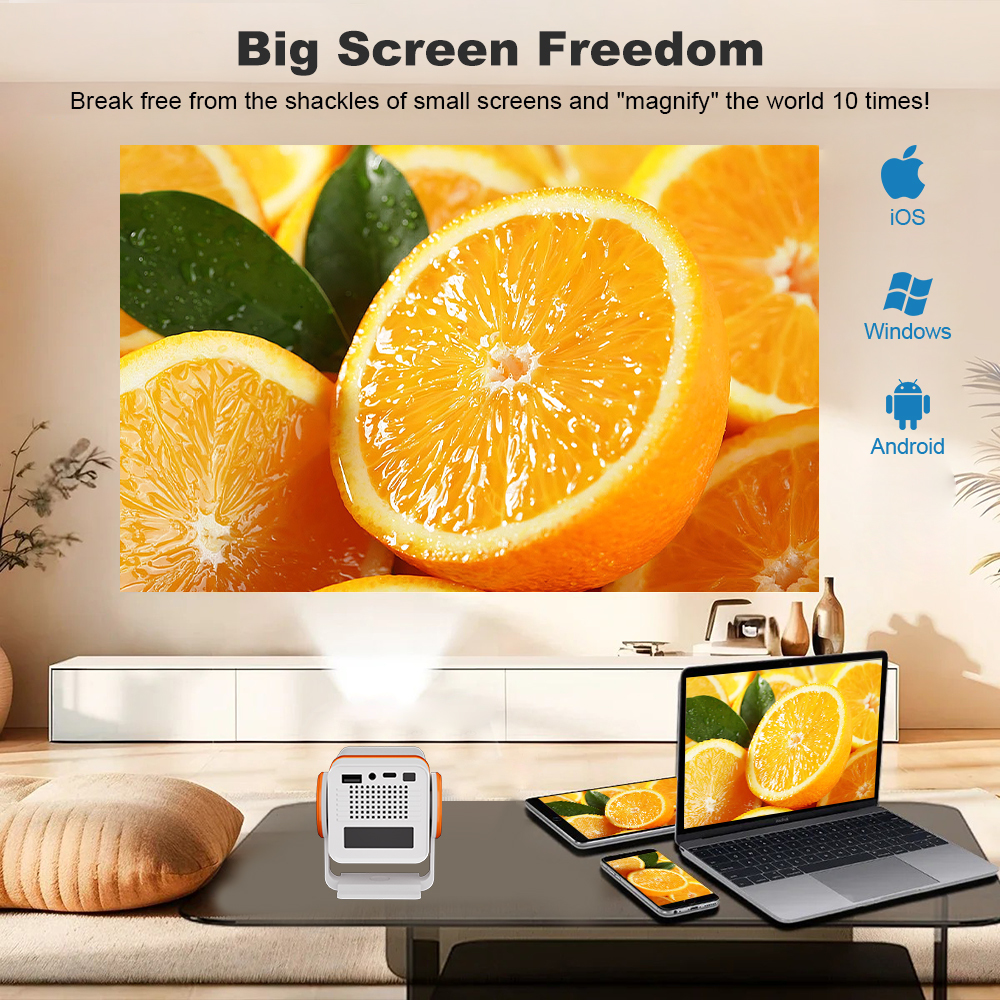Smart Mini Portable Projector with Auto Keystone Correction and Bluetooth 5.0