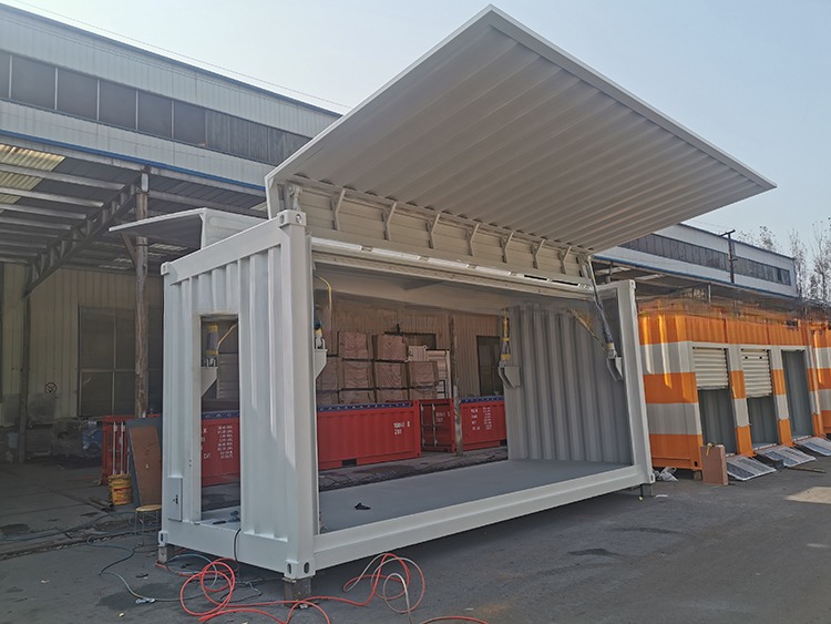 40 Foot Wing Flying Open Side Door Shipping Container with Electric Hydraulic Cylinder CSC Plate and 76.4 CBM Capacity