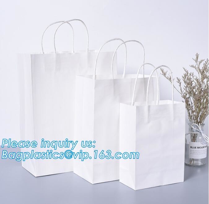 Customized Red Printed Kraft Paper Shopping Bag with Ribbon Handles and Bowknot,Kraft Paper Shopping Bag with Kinds off