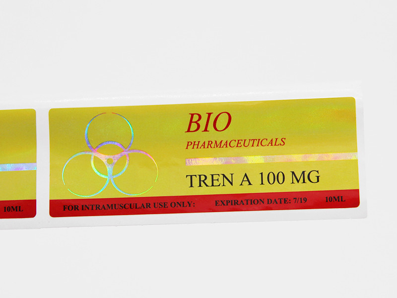 Anti Fake Holographic Vinyl 10ml Vial Labels CMYK Color for Medication