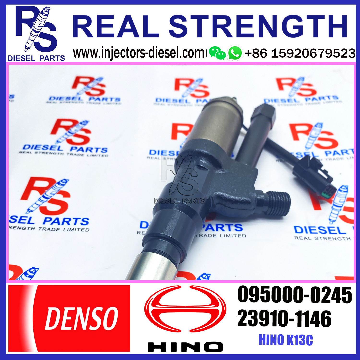 Diesel Fuel Injector 095000-0240 095000-0241 095000-0242 095000-0245 for HINO K13C Engine 23910-1145 S2391-01146