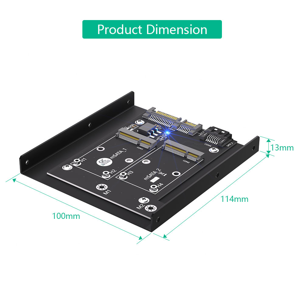 Upgrade Version Dual MSATA SSD To Dual SATA3 Converter Adapter Card With 3.5 Inch HDD Bracket
