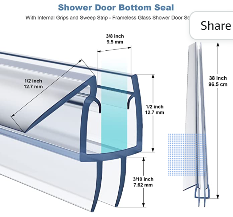 Long Lift Function PVC Plastic Shower Door Bottom Seal Strip for Modern Bathrooms