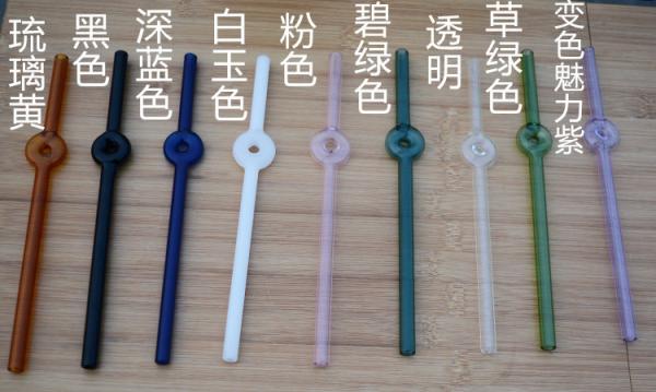 Environmental Glass Straw Heat Resistant Color Lip Protector Glass Juice Drink