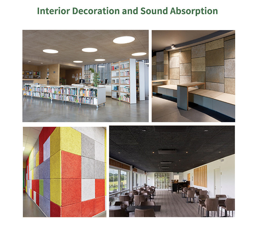 Sound Absorption Building Materials Light Grey Painted Wood Wool Acoustic Panel For Office