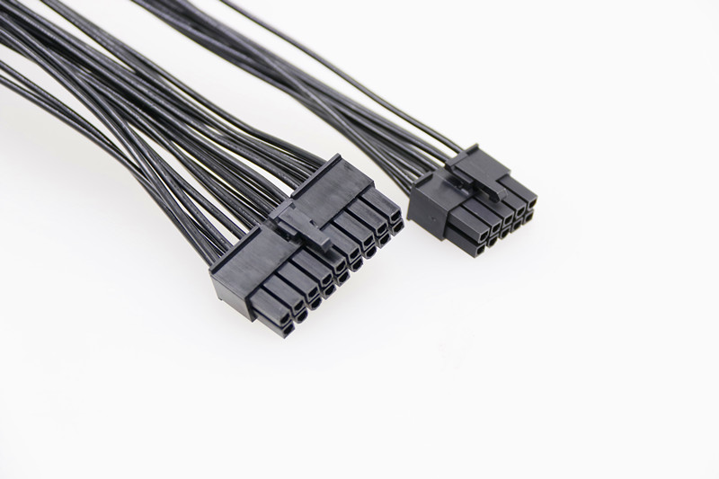 QingSea Power Supply Modular Cable Kit 24 Pin 8Pin 6Pin Length 610mm Black