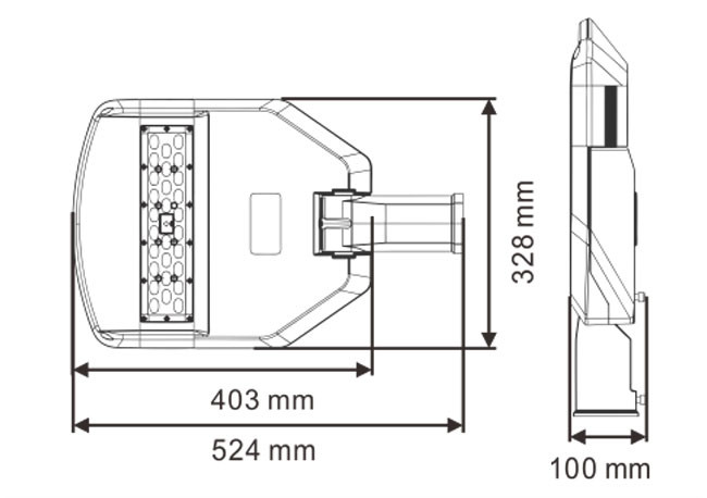 6000K Waterproof Led Street Lights 60W Bridgelux / San'an Chip Constant Current Drive
