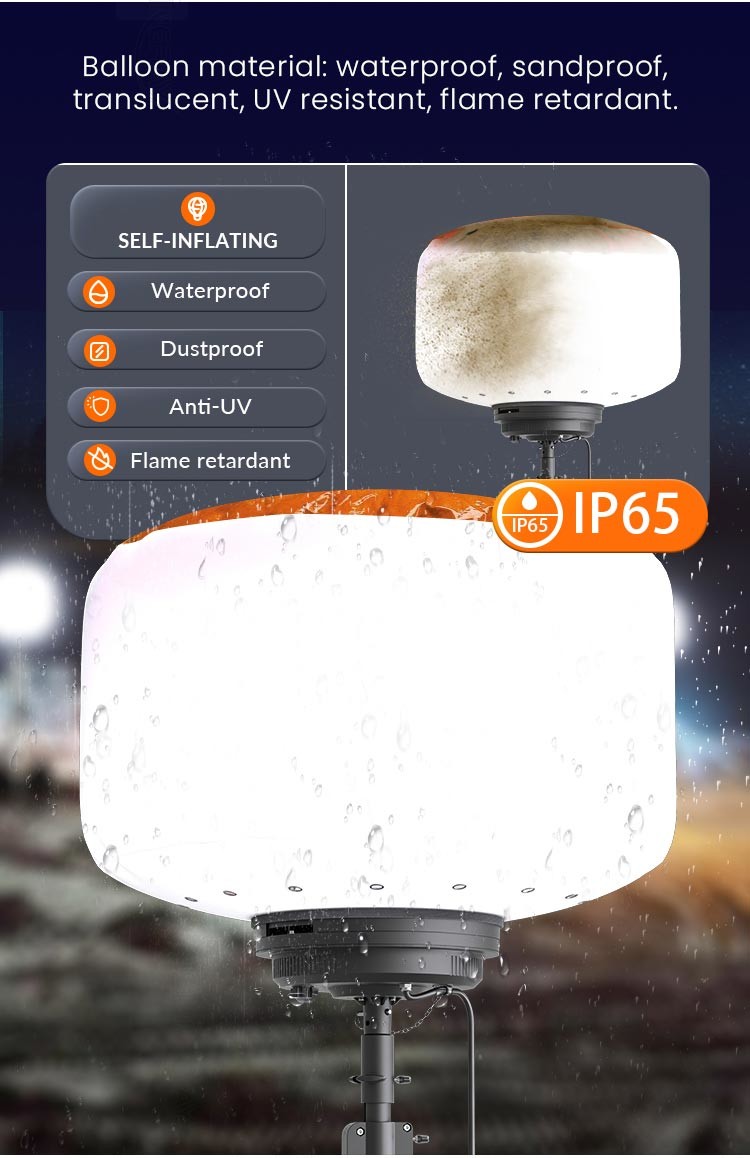 700w Mobile Balloon Light Tower With High Luminosity For Construction And Roadwork