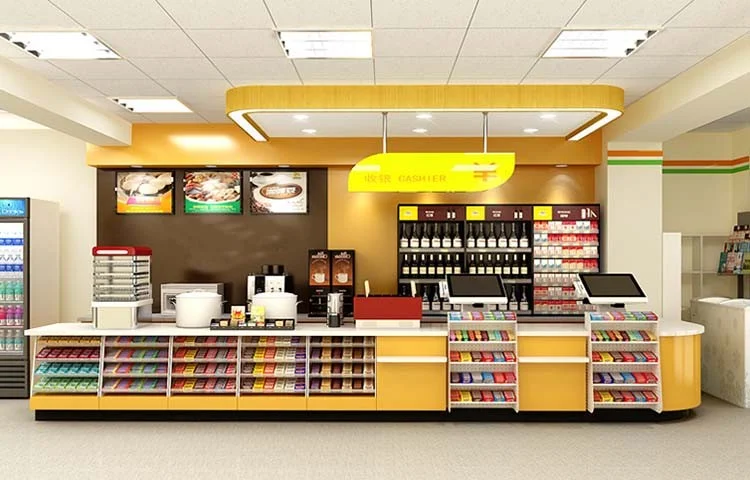 Customized Supermarket Checkout Counter Cold Rolled Steel Cashier Counter