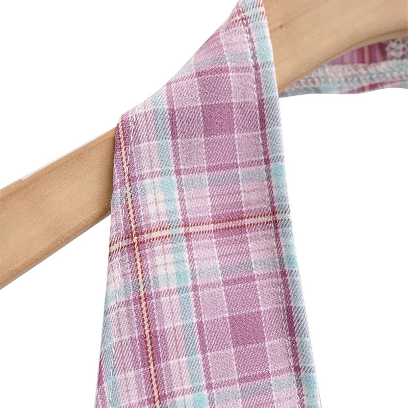 Deep V Neckline Purple white black Plaid Crop Vest womens cotton sleeveless tops