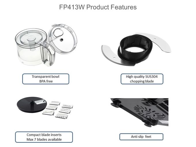 750W 2.0L FP413 compact food processor