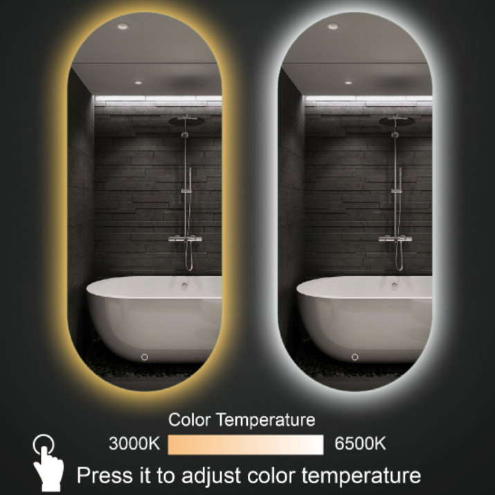 Wall Mounted LED Bathroom Mirror Anti Fog Dimmable Adjustable Light