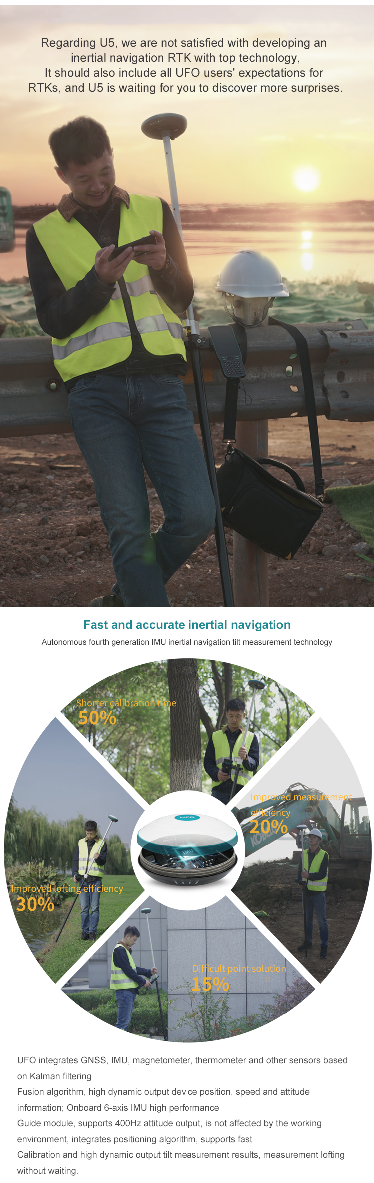 UFO GPS Surveying Equipment Topographic Instrument UFO U5 GPS RTK
