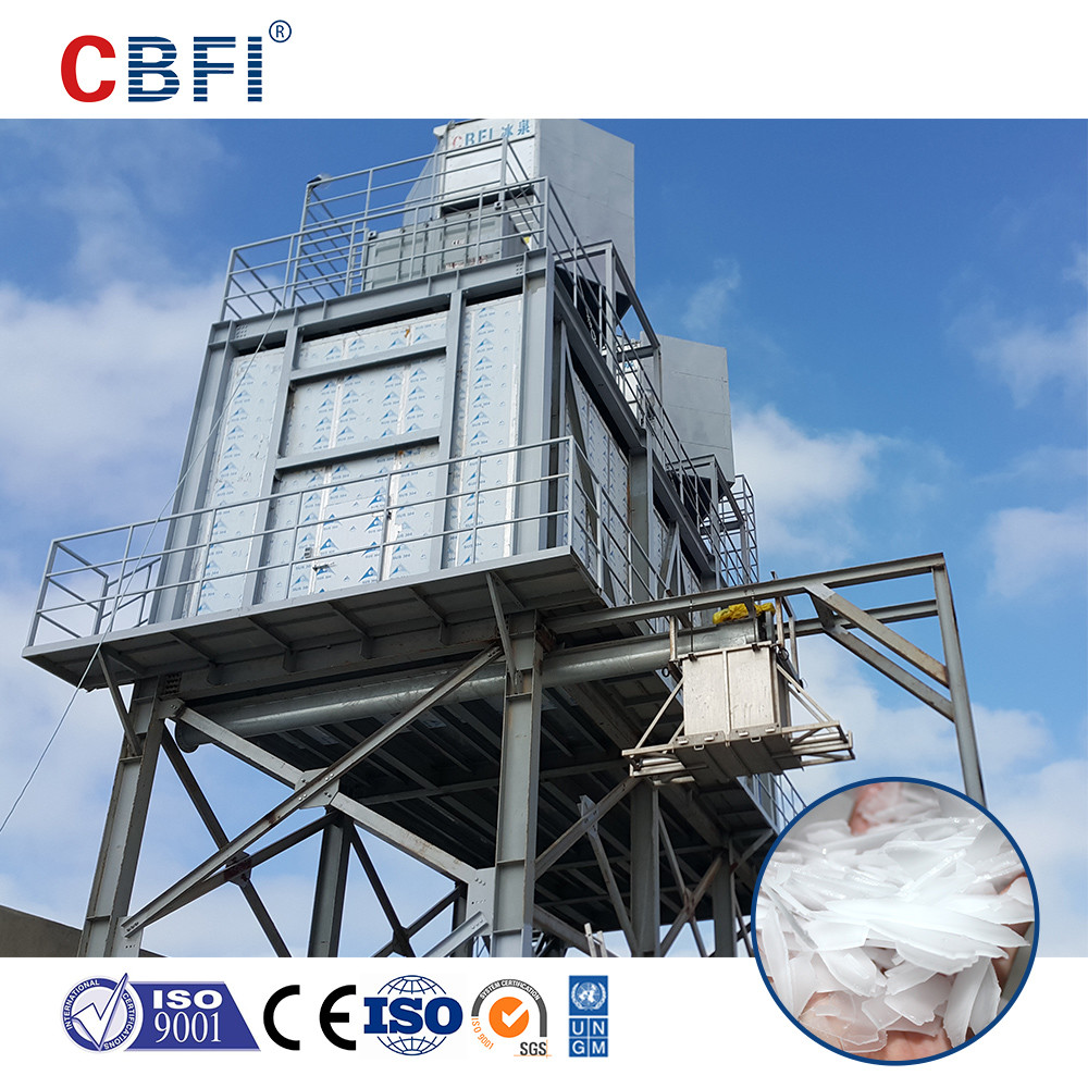 Industrial Water Cooling Flake Ice Making Machine For Ice Maker Fish Shrimp Food Processing With Factory Supply For Sale