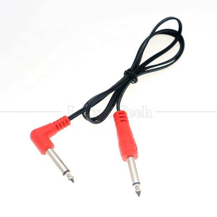 90 Degree Right Angle to Straight 6.35mm TS Jack Stereo Audio Cable for Gui tar Pedal