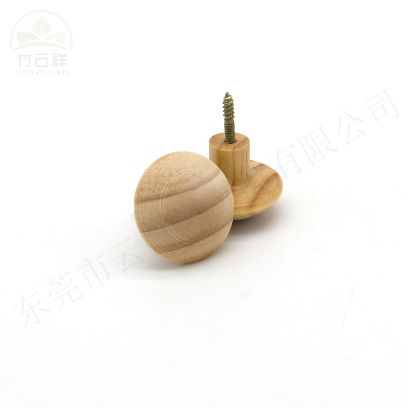 Mushroom Style Handle with Screw Wholesale Wooden Knob Cabinet