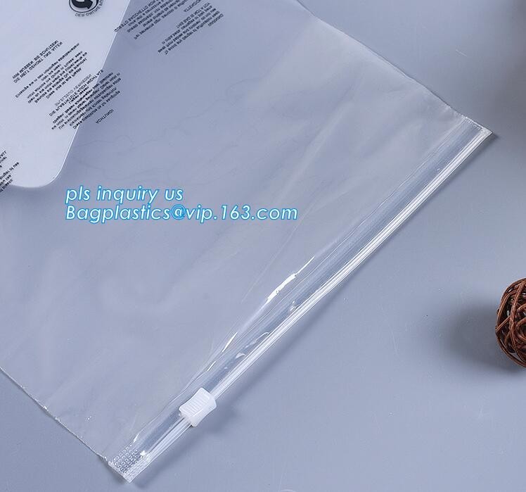 zipper top clothes packaging PP LDPE plastic slider bag with custom logo, Summer Kit Frosted Zip lockk Bag/ Slider Zipper