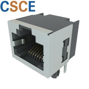 Half Shielded RJ45 Modular Jack 8P8C Right Angle Blue / Yellow / Black Color