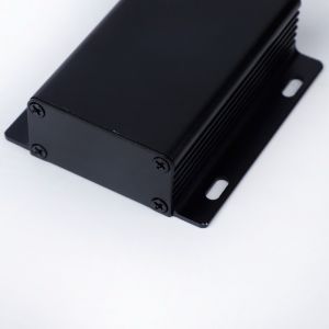 Durable Custom Enclosure With Mounting Brackets In Anodized Silver and Black 49