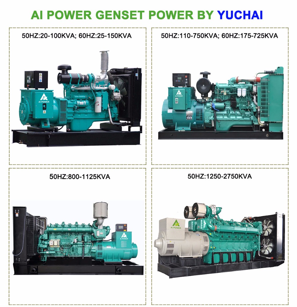 400 Kva 70kv Open Frame Generator YC4D120-D30 140A China Perkins Diesel Generator