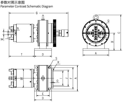 Double Acting Laser Rotary Chuck , 4 Jaw Stainless Steel Chuck