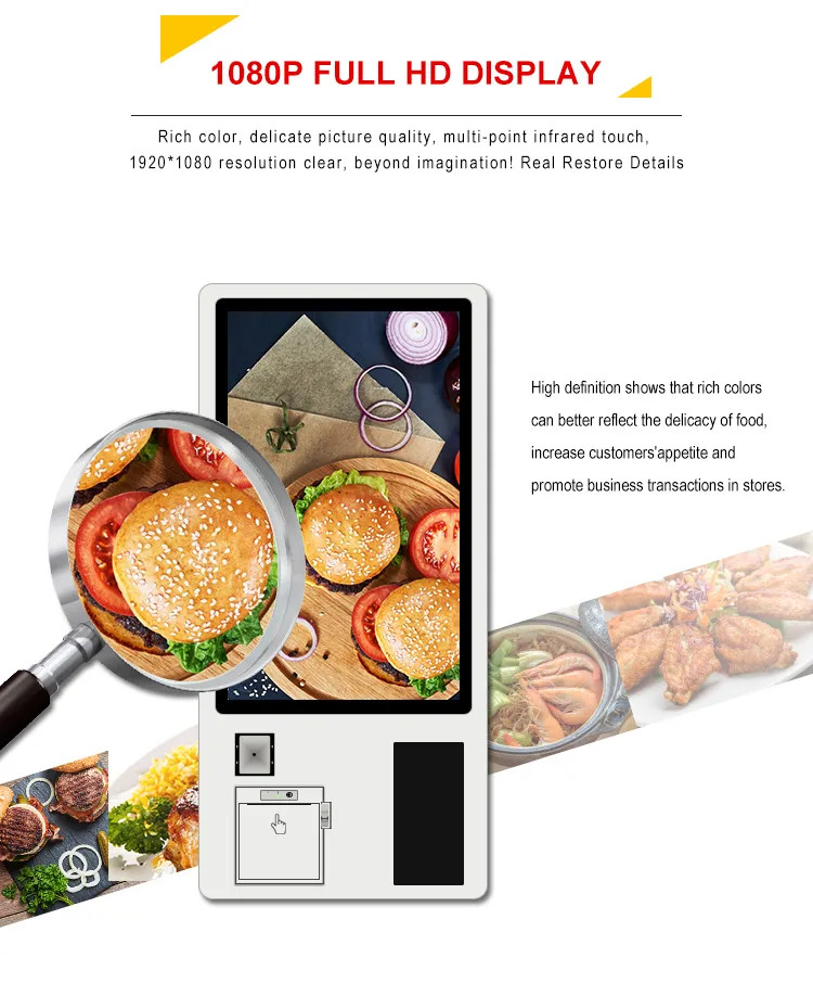 23.6 27 32 Inch Multifunction Automated Self Service Order And Payment Terminal