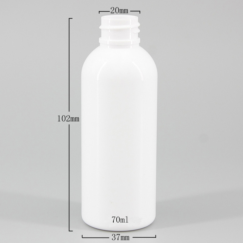 White 70ml 75ml PET Spray Bottle Cosmo Shape Round Shoulder