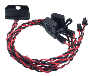 Versatile Applications Black OBD2 16 Pin Cable with Right Angle Open Ends and Pins Plating Nickel/Golden