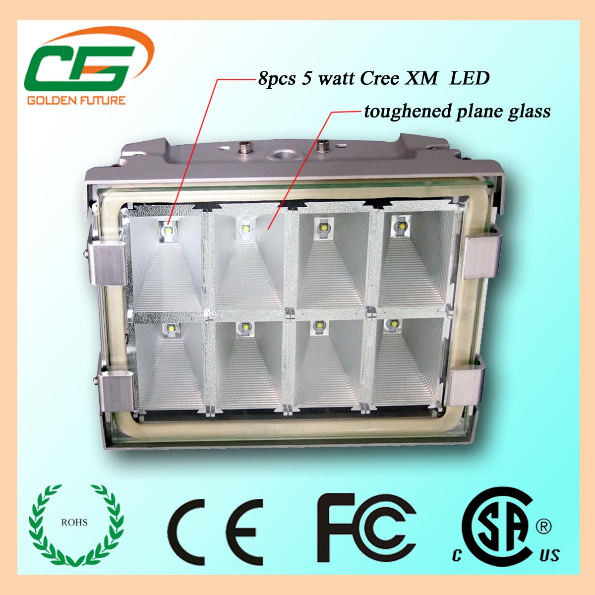 5000K 40W FCC RoHS Waterproof LED Flood Light Outdoor Cree IP65 , AC 240V 120V