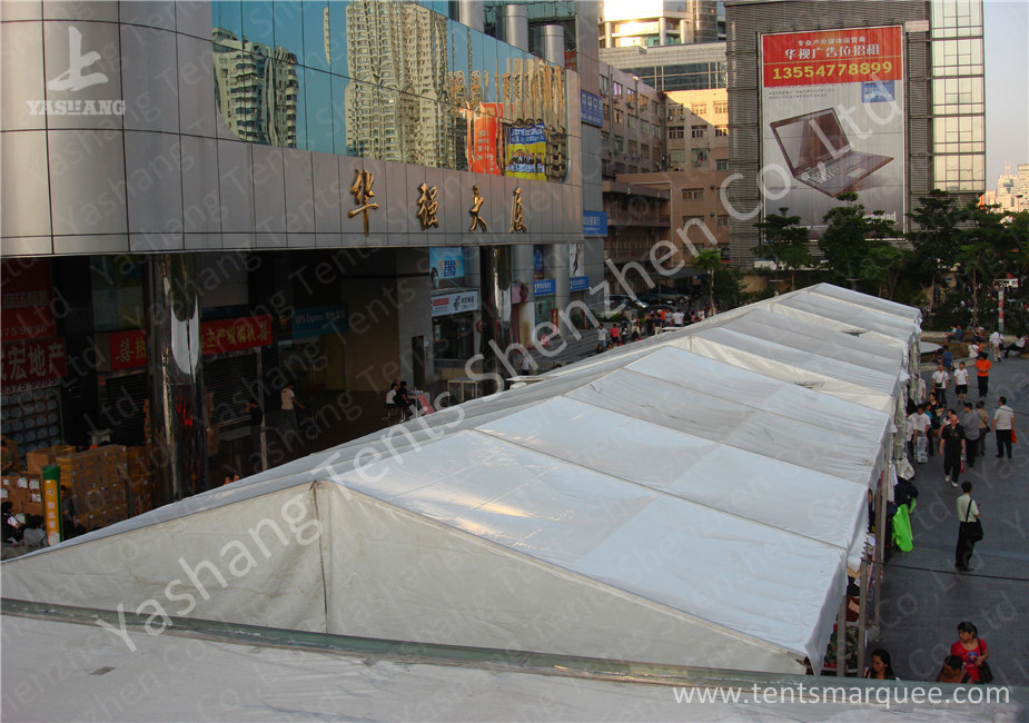 Outside White PVC Fabric Cover Commercial Event Tents Aluminum Alloy Frame UV Resistant