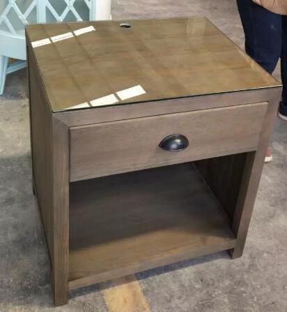 glass top wooden night stand /bed side table,hospitality casegoods,hotel