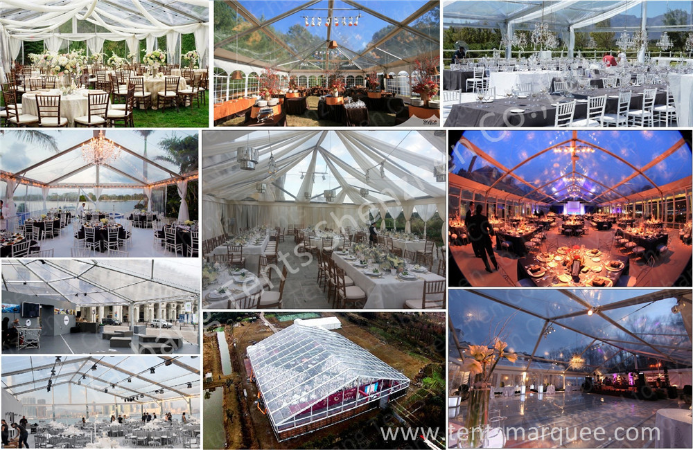 Transparent Roof PVC Fabric clear canopy tent for Luxury Wedding Party